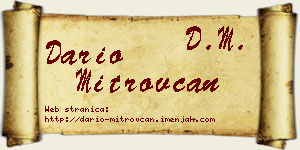 Dario Mitrovčan vizit kartica